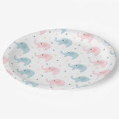 ピンクブルーゾウ赤ちゃんガールボーイ赤ちゃんシャワー ペーパープレート (アングル)