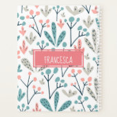 ピンクブルータン抽象芸術フローラルパターンモノグラム プランナー手帳 (裏面)