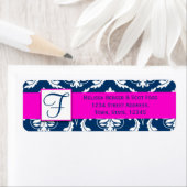 ピンクブルーダマスクウェディング差出人住所 ラベル (インサイチュ)