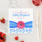 ピンクブルーダマスクデイジーファースト紙プレート スタンダードランチョンナプキン (インサイチュ)