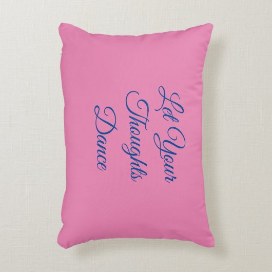 ピンクブルーダンス感動的ワード引用文ガーリー アクセントクッション (正面(垂直))