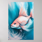 ピンクブルーチョークスケッチフィッシュV ポスター (正面)