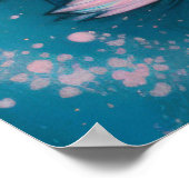 ピンクブルーチョークスケッチフィッシュVI ポスター (角)