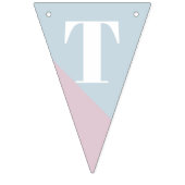 ピンクブルーツインズベビーシャワーバンティングフラグ バンティングフラッグ (第1の旗)