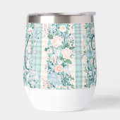 ピンクブルーティール（緑がかった色）モノグラムイニシャルジンガムギフトヘアー (左面)