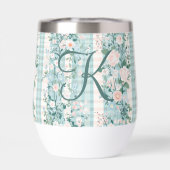 ピンクブルーティール（緑がかった色）モノグラムイニシャルジンガムギフトヘアー (背面)