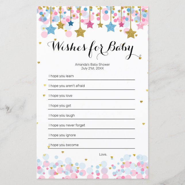 ピンクブルートゥインクルトゥインクルゲームへのベビー願い (正面)