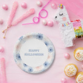 ピンクブルーハロウィン蜘蛛の巣 ペーパープレート (パーティー)