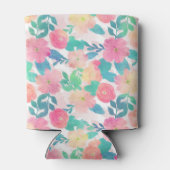 ピンクブルーハンド絵を描フローラガーリーデザイン 缶クーラー (裏面)