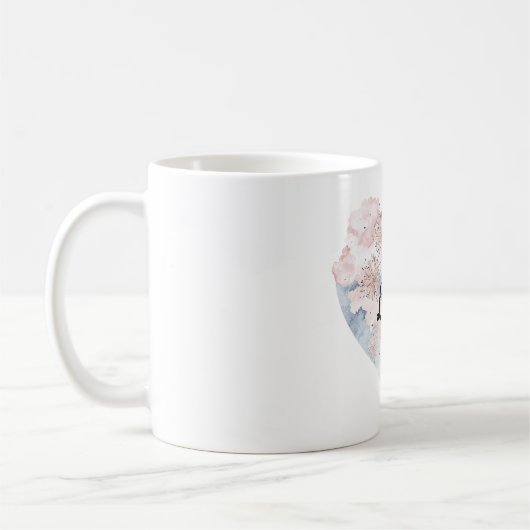 ピンクブルーハート コーヒーマグカップ (左)