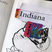 ピンクブルーバタフライカタツムリ春ガーデン スクエアシール