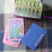 ピンクブルーバタフライカタツムリ春ガーデン 名刺