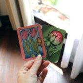 ピンクブルーバタフライカタツムリ春ガーデン 名刺