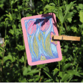 ピンクブルーバタフライカタツムリ春ガーデン 名刺