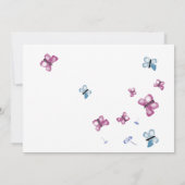 ピンクブルーバタフライ葬儀サンキューカード 招待状 (裏面)