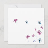 ピンクブルーバタフライ葬儀サンキューカード 招待状 (裏面)