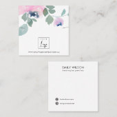 ピンクブルーバラフローラブレスレックスディスプレイ スクエア名刺 (正面/裏面)