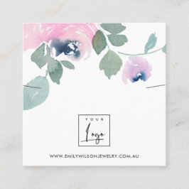 ピンクブルーバラフローラブレスレックスディスプレイ スクエア名刺