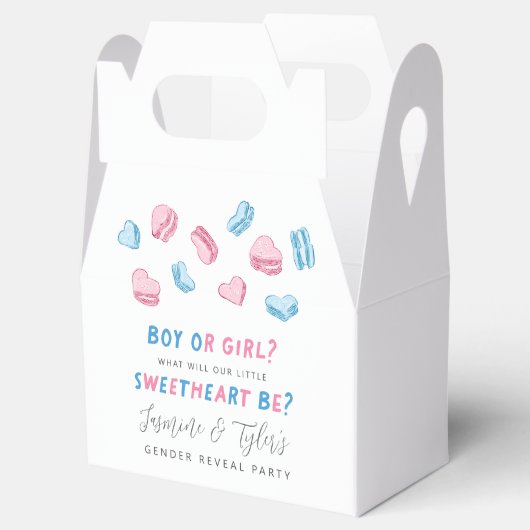 ピンクブルーバレンタインハート性別リビールパーティー フェイバーボックス (オープン)