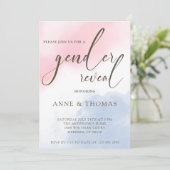 ピンクブルーパステルジェンダーリビールパーティー 招待状 (スタンド正面)