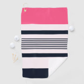 ピンクブルーパステルストライプズ ゴルフタオル (インサイチュ)