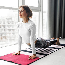 ピンクブルーパステルストライプズ ヨガマット