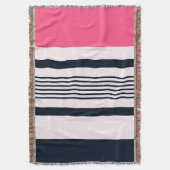 ピンクブルーパステルストライプ スローブランケット (正面縦)