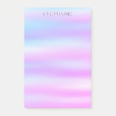 ピンクブルーパステル勾配水色名前をカスタムする ポストイット (正面)