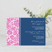 ピンクブルーパターン婚約パーティ招待状 招待状 (スタンド正面)