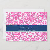 ピンクブルーパターン婚約パーティ招待状 招待状 (裏面)