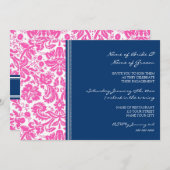 ピンクブルーパターン婚約パーティ招待状 招待状 (正面/裏面)