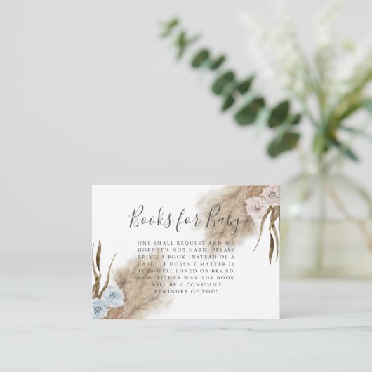 ピンクブルーパンパスグラス性別リビールブックリクエスト エンクロージャーカード (スタンド正面)