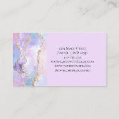 ピンクブルーパープルアゲートグリッタートレンディー ガーリー 名刺 (裏面)