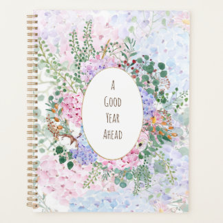 ピンクブルーパープルアジサイ配列1パターン プランナー手帳