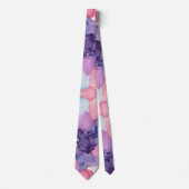 ピンクブルーパープルウォーター絵を描カラーフュージョン ネクタイ (正面)