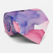 ピンクブルーパープルウォーター絵を描カラーフュージョン ネクタイ (ロール)