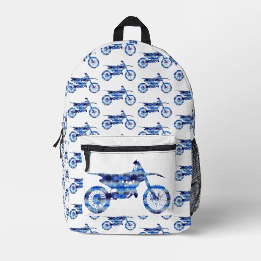 ピンクブルーパープルウォーター絵を描カラーフュージョン プリントバックパック (正面)