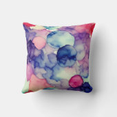 ピンクブルーパープルウォーター絵を描カラー融合 クッション (裏面)
