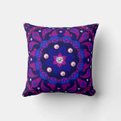 ピンクブルーパープルシェードマンダラダイヤモンド&パール クッション (裏面)