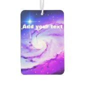 ピンクブルーパープルネブラ銀河系にテキスト名を追加 カーエアーフレッシュナー (裏面)