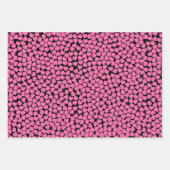 ピンクブルーパープルハートパターン ラッピングペーパーシート (正面)