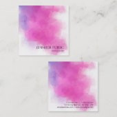 ピンクブルーパープルプロフェッショナルモダンテンプレート スクエア名刺 (正面/裏面)