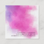 ピンクブルーパープルプロフェッショナルモダンテンプレート スクエア名刺 (裏面)
