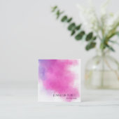 ピンクブルーパープルプロフェッショナルモダンテンプレート スクエア名刺 (スタンド正面)