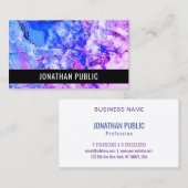 ピンクブルーパープルモダン抽象芸術アーエレガントト 名刺 (正面/裏面)