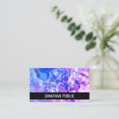 ピンクブルーパープルモダン抽象芸術アーエレガントト 名刺 (スタンド正面)