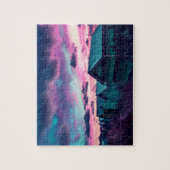 ピンクブルービーチサンセット ジグソーパズル (縦)