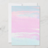 ピンクブルーピーチパープルフラワーズバプテスマフローラ 招待状