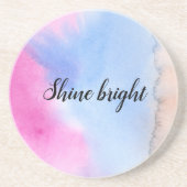 ピンクブルーピーチ絞り染め コースター (正面)