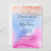 ピンクブルーピーチ絞り染め 招待状 (正面)